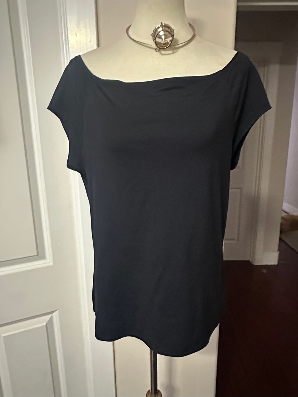 Ted Baker Black Boatneck Cap Sleeve Top Size 5 US 14 XL EUC